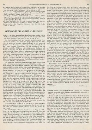 860-861 [Rezension] Sauser, Ekkart, Frühchristliche Kunst