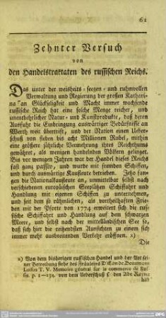 Zehnter Versuch von den Handelstraktaten des russischen Reichs