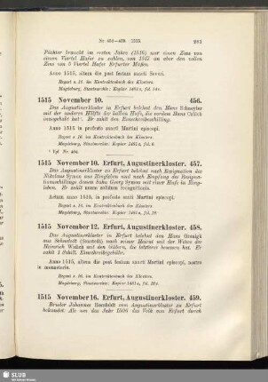 458. 1515, November 12. Erfurt, Augustinerkloster