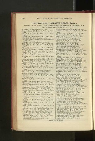Officers of the Indian Services who are Members of the Distinguished Service Order