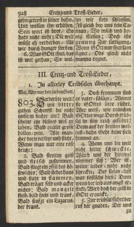 III. Creutz- und Trost-Lieder ...