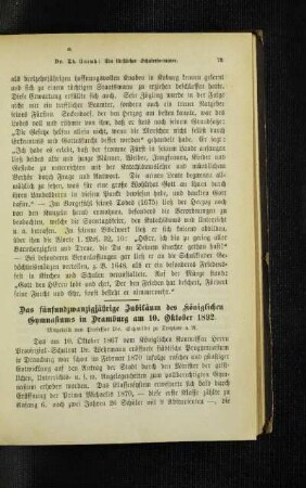 ¬Das¬ fünfundzwanzigjährige Jubiläum des königlichen Gymnasiums in Dramburg am 10. Oktober 1892