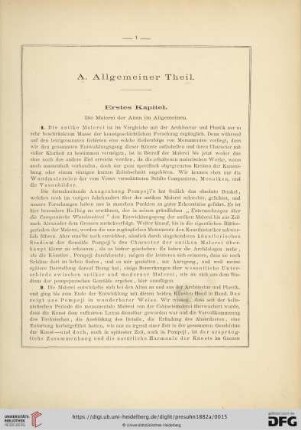 Erstes Kapitel. Die Malerei der Alten im Allgemeinen