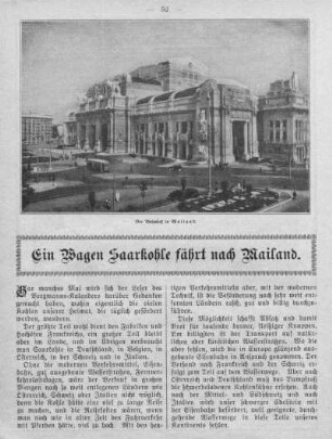 Ein Wagen Saarkohle fährt nach Mailand