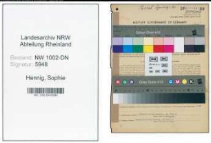Entnazifizierung Sophie Hennig, geb. 13.03.1906 (Lageristin)