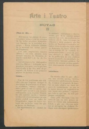 Arte i Teatro : Notas