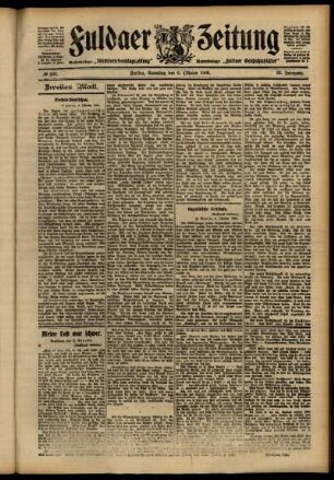 Zweite Ausgabe vom Samstag, den 06. Oktober 1906.