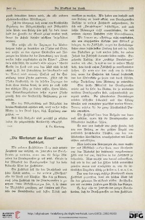 1: "Die Werkstatt der Kunst" als Fachblatt