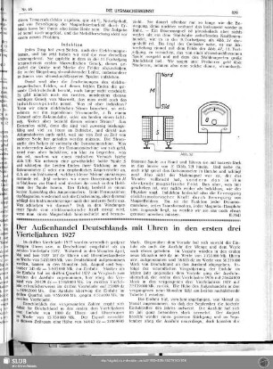 Der Außenhandel Deutschlands mit Uhren in den ersten drei Vierteljahren 1927