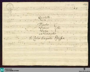 Quartets - Mus. Hs. 729 : fl, vl, vla, vlc; a