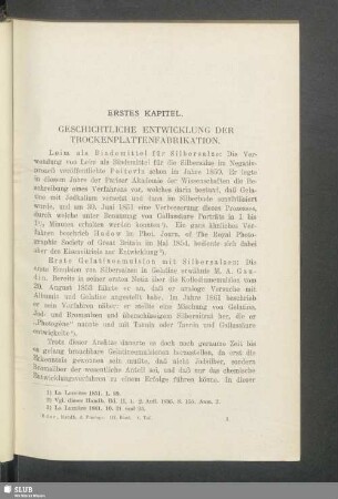 Erster Abschnitt, Fabrikation der Trockenplatten