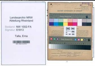 Entnazifizierung Erna Talla, geb. 23.02.1910 (Haushaelterin)