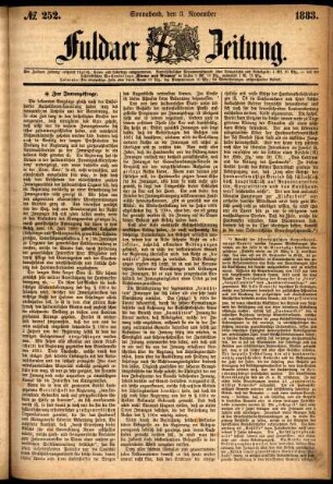 Ausgabe vom Samstag, den 03. November 1883.