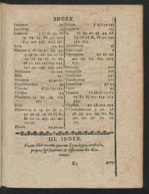 III. Index Vocum Hebraearum