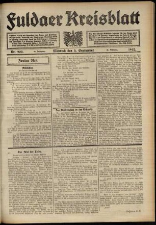 Zweite Ausgabe vom Mittwoch, den 04. September 1912.