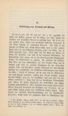 VI. Besiedelung von Formosa und Hainan
