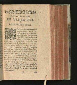 Tractatus Primus De Verbo Dei.