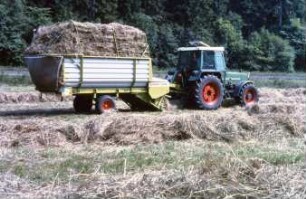 Fotografie: Futtererntetechnik, Ladewagen, Heuernte, Heu