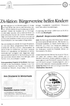 ZA-Aktion: Bürgervereine helfen Kindern