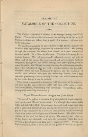 Descriptive catalogue of the collection