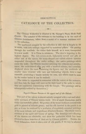 Descriptive catalogue of the collection