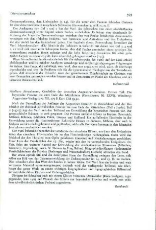 393 [Rezension] Kunzelmann, Adalbero, Geschichte der deutschen Augustiner-Eremiten