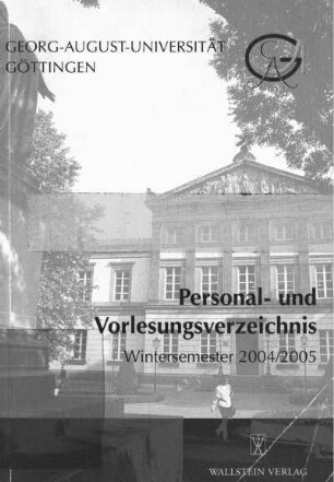 WS 2004/2005: Personal- und Vorlesungsverzeichnis ...