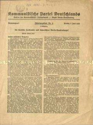 Mitteilungsblatt der Kommunistischen Partei Deutschlands. 3. Jahrgang 1923