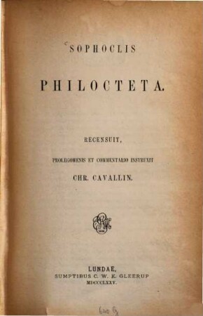 Sophoclis Philocteta