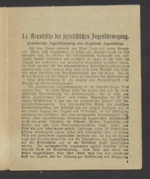 1.) Grundsätze der sozialistischen Jugendbewegung