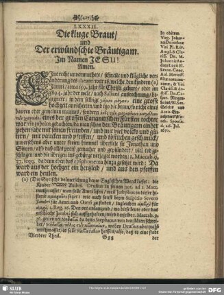 LXXXII. Die kluge Braut, und Der erwündschte Bräutigam