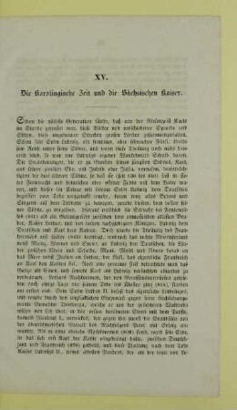 XV. Die Karolingische Zeit und die Sächsischen Kaiser