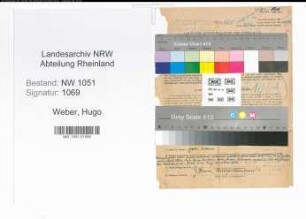 Entnazifizierung Hugo Weber , geb. 29.07.1891 (Geschaeftsfuehrer)
