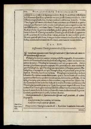 Cap. XIV. Differentia Theologiae naturalis & supernaturalis.