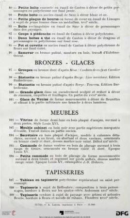 Bronzes – Glaces (Nr. 97-101)