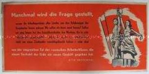 Maueranschlag mit Zitat Grotewohls zur Vorbildfunktion der Sowjetunion