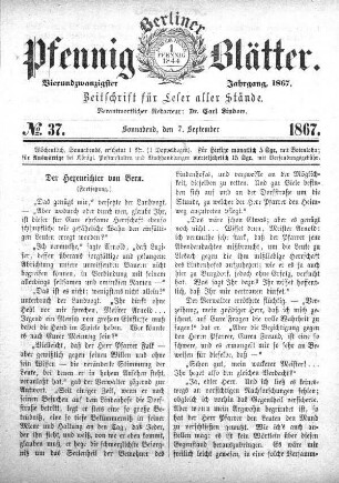 No. 37, Sonnabend, den 7. September