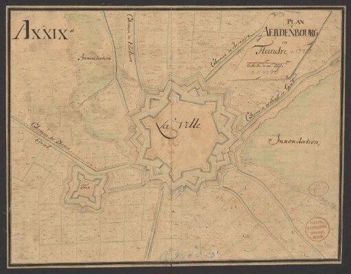 Plan d'Aerdenbourg en Flandre