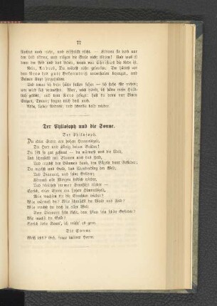 Der Philosoph und die Sonne.