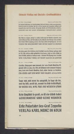 Schmale Wallau mit Unziale-Großbuchstaben