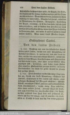 Sechszehntes Capitel. Von den faulen Fiebern