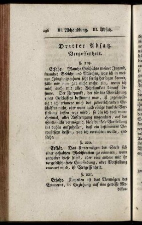Dritter Absatz. Vergessenheit.