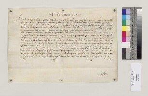 Papst Alexander VII. bestätigt dem Kloster St. Emmeram in Regensburg seine Privilegien. S=A