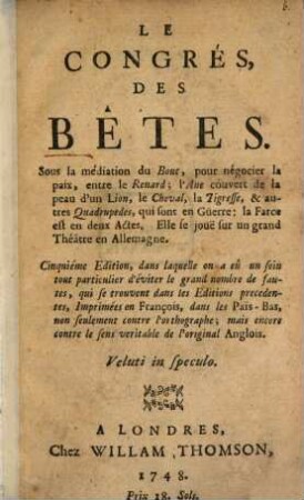 Les Congrès de bêtes