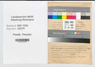 Entnazifizierung Theodor Pawlik, geb. 11.09.1891 (Stadtinspektor)