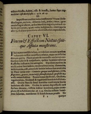Caput VI. Finem & Effectum Nutus ejusque Affinia monstrans.