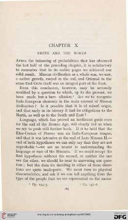Chapter X: Crete and the north