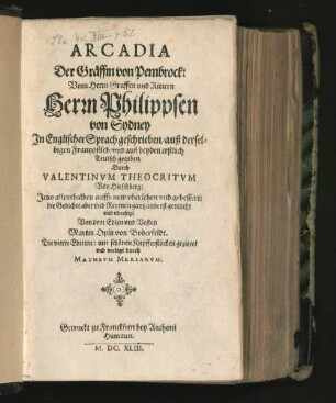 Arcadia Der Gräffin von Pembrock