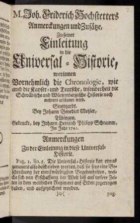 1-29, Einleitung in die Universal-Historie