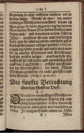 Die fünffte Betrachtung - Die zehende Betrachtung.